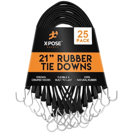 Xpose Safety Molded Rubber Tie Down Straps 21 in , 25PK TS-21-25